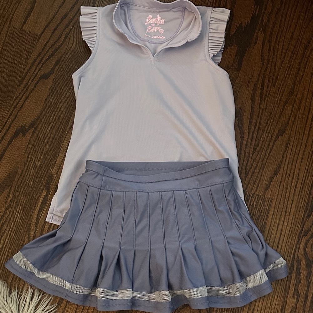 Girls' Lavender Sleeveless Top and Skirt golf Set